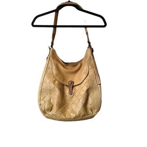 Aunts & Uncles Hobo Bucket Boho Bag LemonCurry Color mermaid cut accents